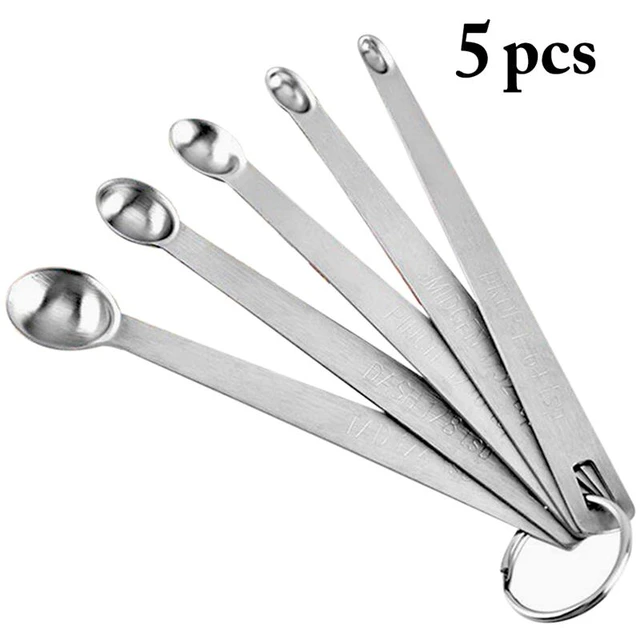 5PCS Small Measuring Spoons Set - Cuttte Stainless Steel Tiny Measuring  Spoons for Cooking Baking, 1/4 tsp, 1/8 tsp, 1/16 tsp, 1/32 tsp, 1/64 tsp,  Teaspoon Mini Measuring Spoons for Powders, Spices