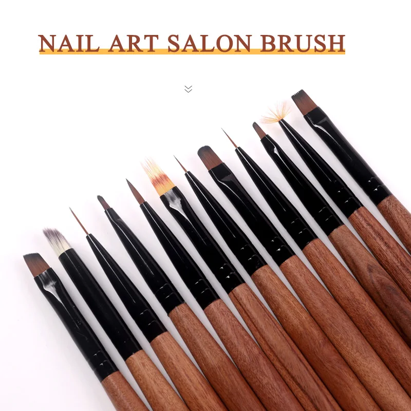 professional Nail paint liner Brush for Nail Art supplies Carving Gel nail polish Acrylic Sandalwood Pole for Manicure Tool 1