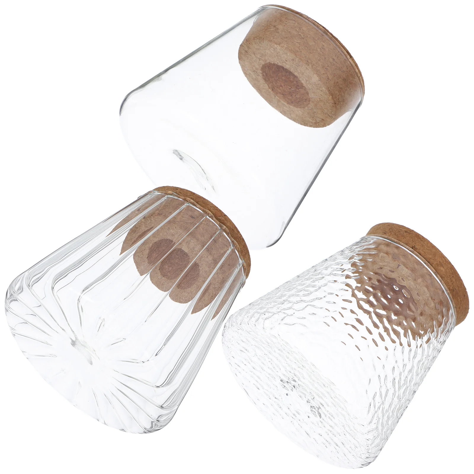 3 Pcs Hydroponic Plant Bottle Propagation Vases for Plants Glass Terrarium Avocado Flower Pots Desktop Decor Cork Jars Office 5