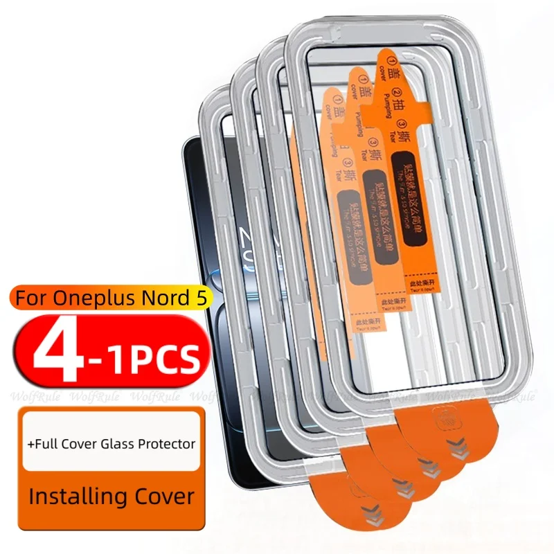 Premium Tempered Glass Screen Protector for OnePlus Nord 5 - Full Cover, Dust-Free, 9H Hardness