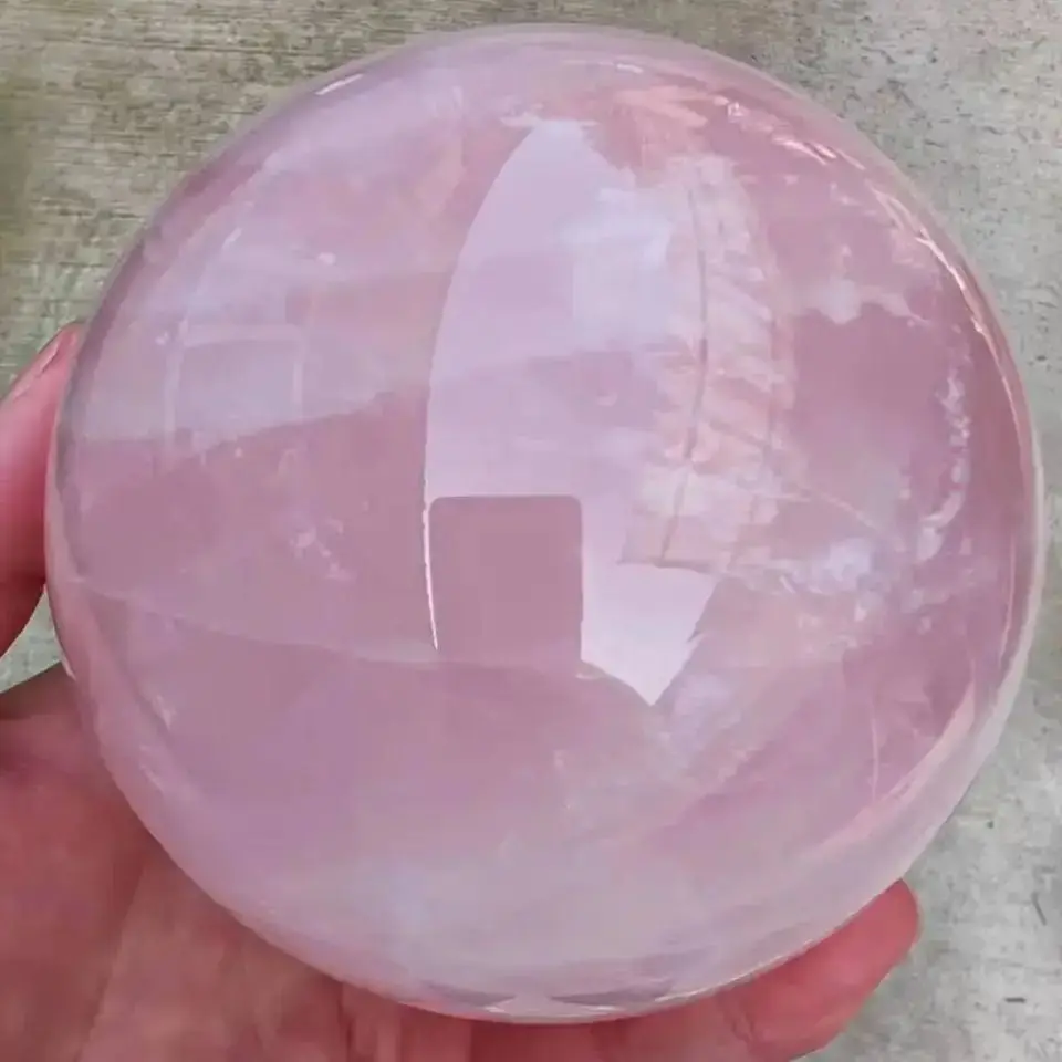 1pcNatural Rose Quartz ball Crystal Reiki Healing home office decorative craft gifts 2