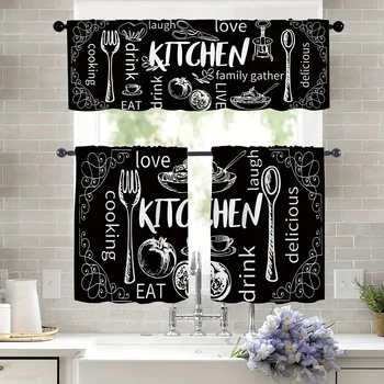 Farmhouse Knife & Fork Short Curtains 1