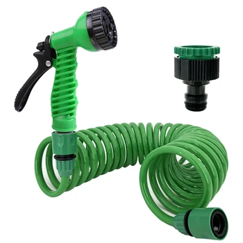 Garden Irrigation Water Pipe Sprinkler Head With 7-Function Nozzle Hose, Car Cleaning Spring Pipe, Plastic Hose Cleaning Tool 1