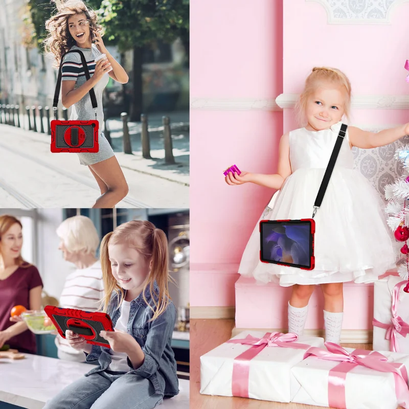 For Samsung Galaxy Tab A8 10.5 SM-X200 X205 X207 2022 Tablet Cover Military Shockproof Kids Case Rotatable Stand_voghion.com