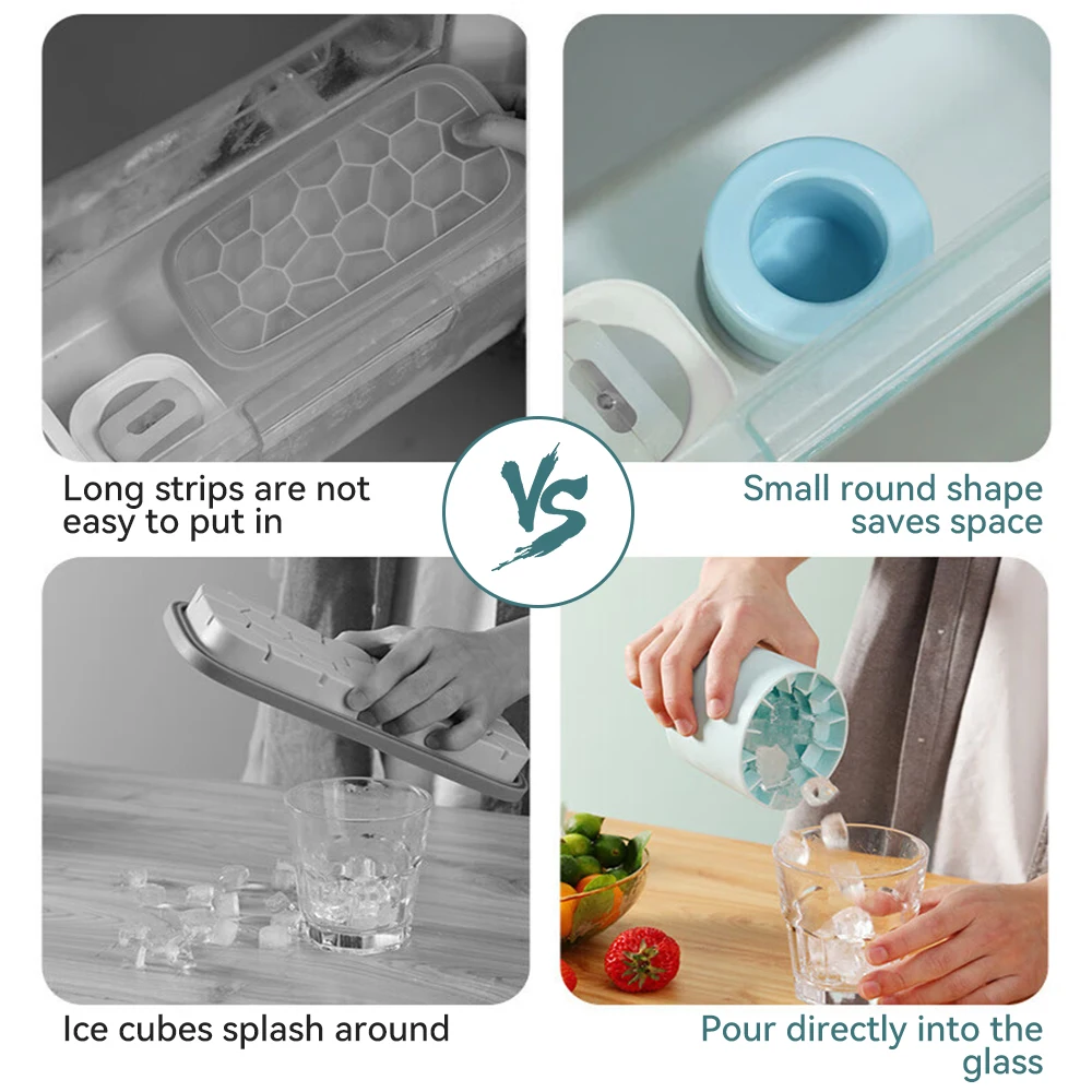 Description Picture 5 of itemSilicone Ice Cube Mold Round Ice Bucket Summer Homemade DIY Refrigerator Freeze Ice Maker Creative Ice Cube Mold Barware Tools