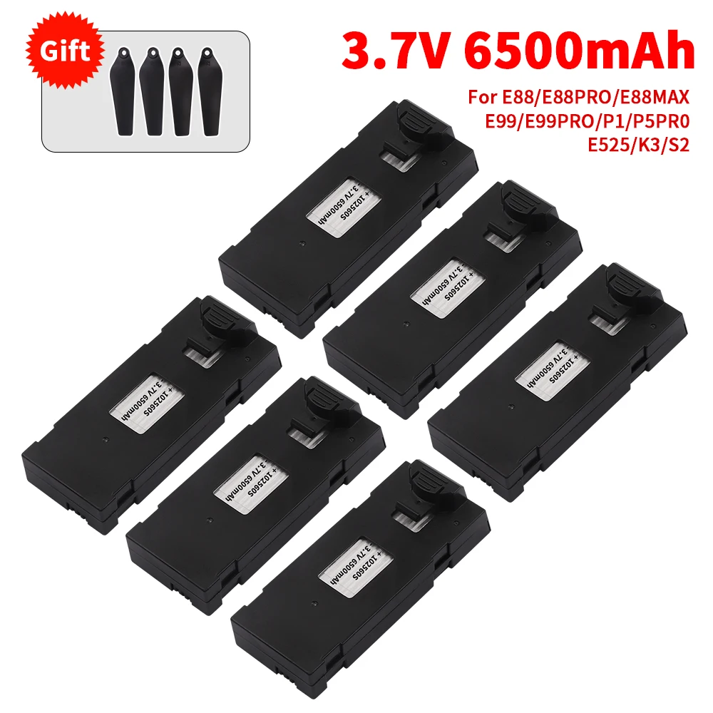 3.7V 6500Mah RC Drone Battery Accessory For E88 E88PRO E99 P1 K3 LsE525 E525 PRO Mini Uav Drone Battery Special Rc Parts power tool battery rechargeable lithium batteries rechargeable nickel zinc batteries rechargeable nickel metal hydride batteries disposable alkaline batteries