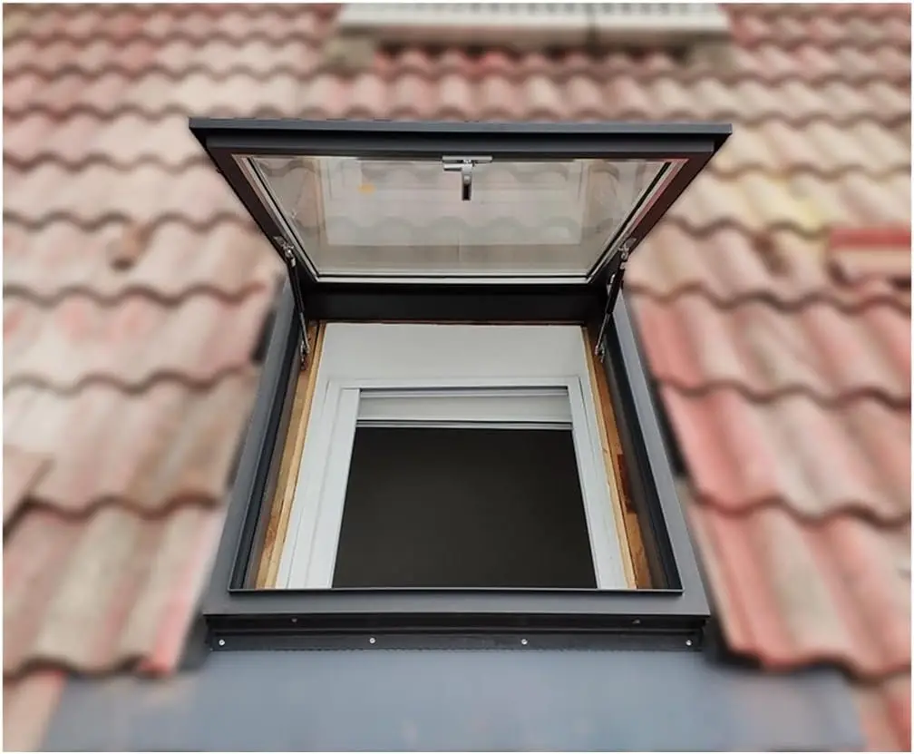 Window And Skylight Basement Daylighting Door Multi-angle Roof Viewing Aluminium Window (600mm*600mm/23.62inch*23.62i
