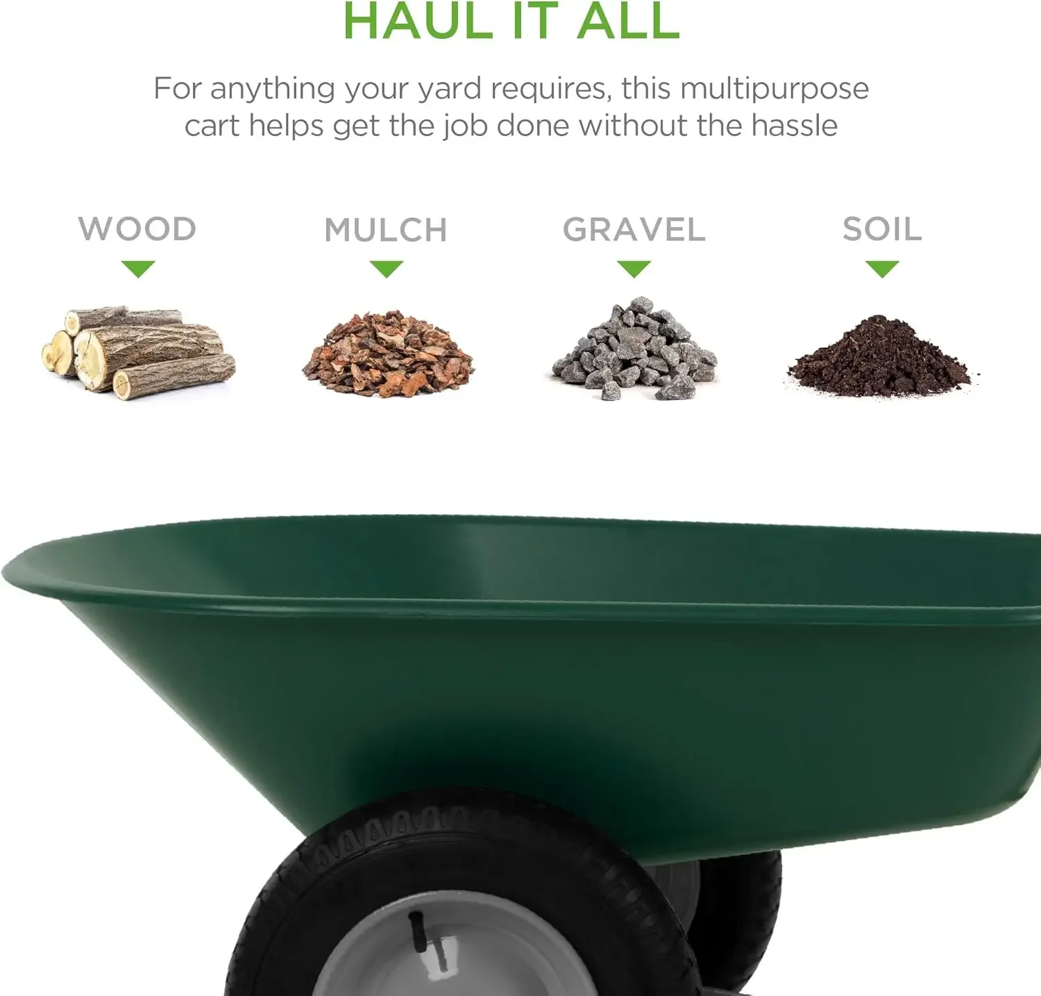 Green Wheelbarrow Garden Cart with Stand 2