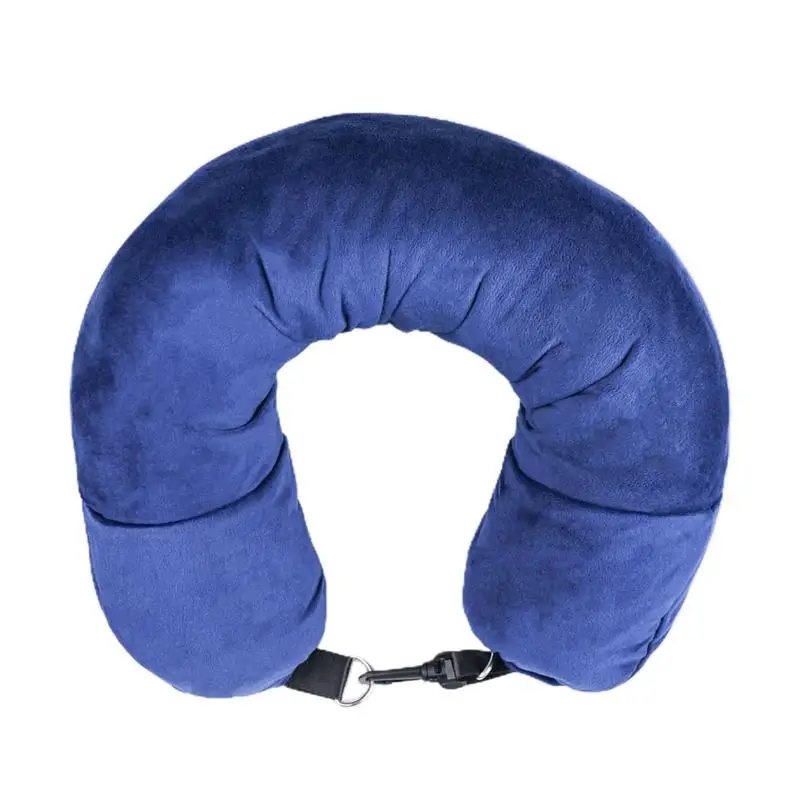 Cuscini per il collo riempibili per i viaggi Federa per il collo morbida in velluto Vesti Cuscino a forma di U portatile leggero e ripiegabile per auto  15