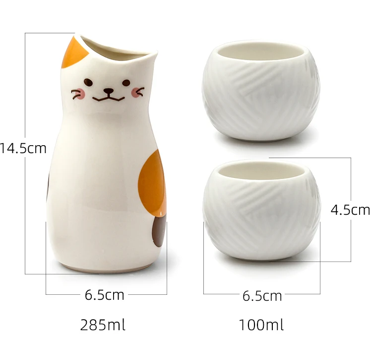 Cute Cat Design Ceramic Sake Set - clHouse & Home