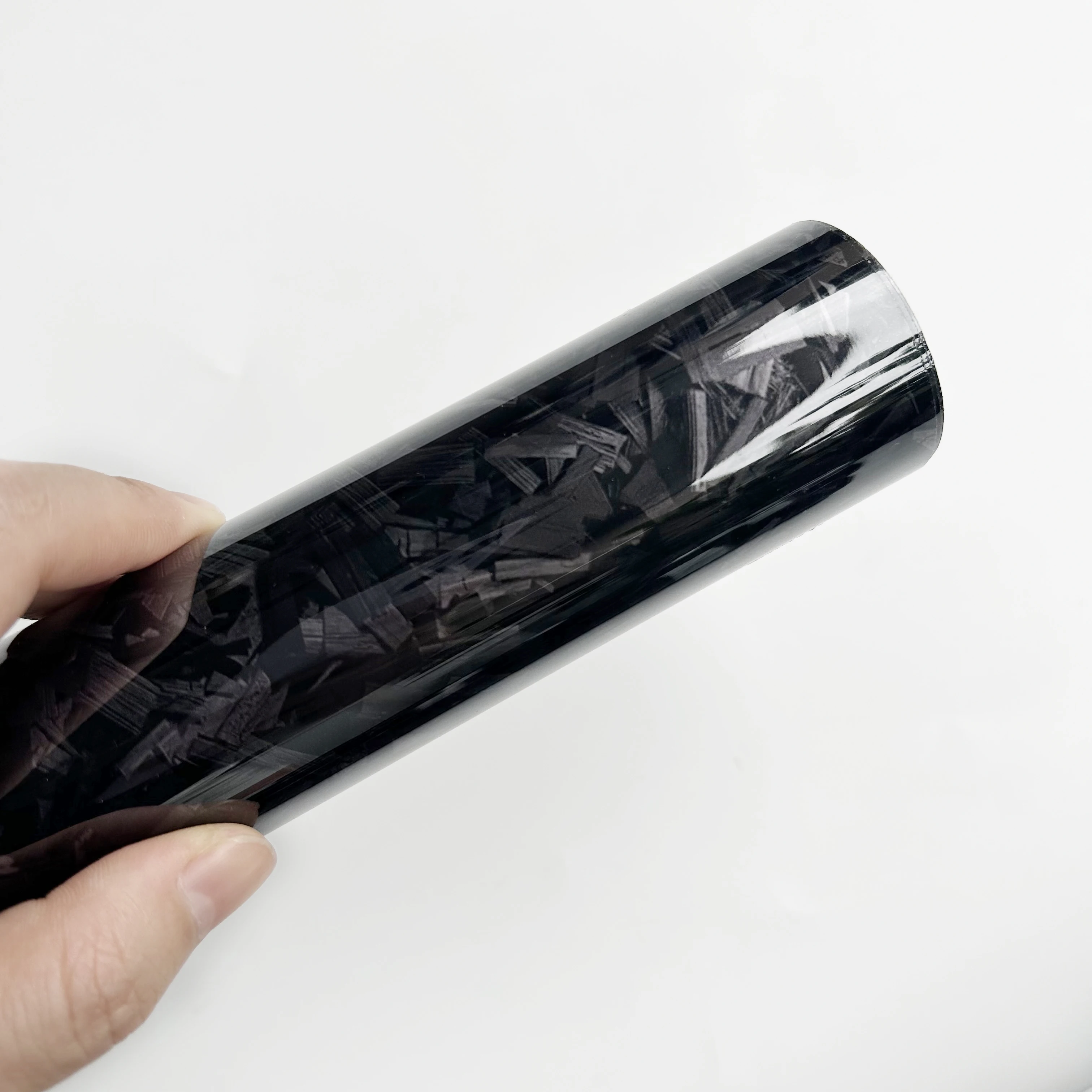 Cosmic Black Forged Carbon Fiber Vinyl Wrap with Aircraft Pattern for Vehicle Decoration