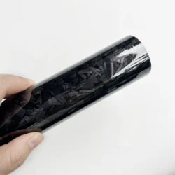 Cosmic Black Forged Carbon Fiber Vinyl Wrap with Aircraft Pattern for Vehicle Decoration (Carbon Black - V)