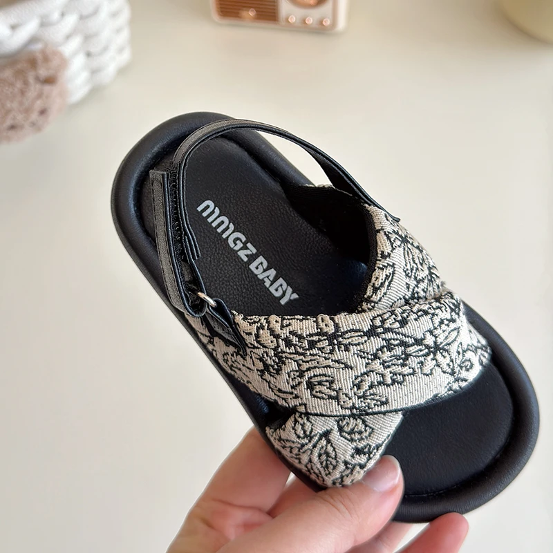 Girls Summer Beach Shoes Ethnic Style Kids Casual Sandals Soft Sole Fashion Children Retro Princess Shoes 2025 Summer New - 6