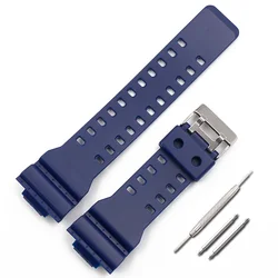 High - Quality Resin Sports Watch Strap with Steel Buckle - Durable Replacement Wristband (Dark blue)