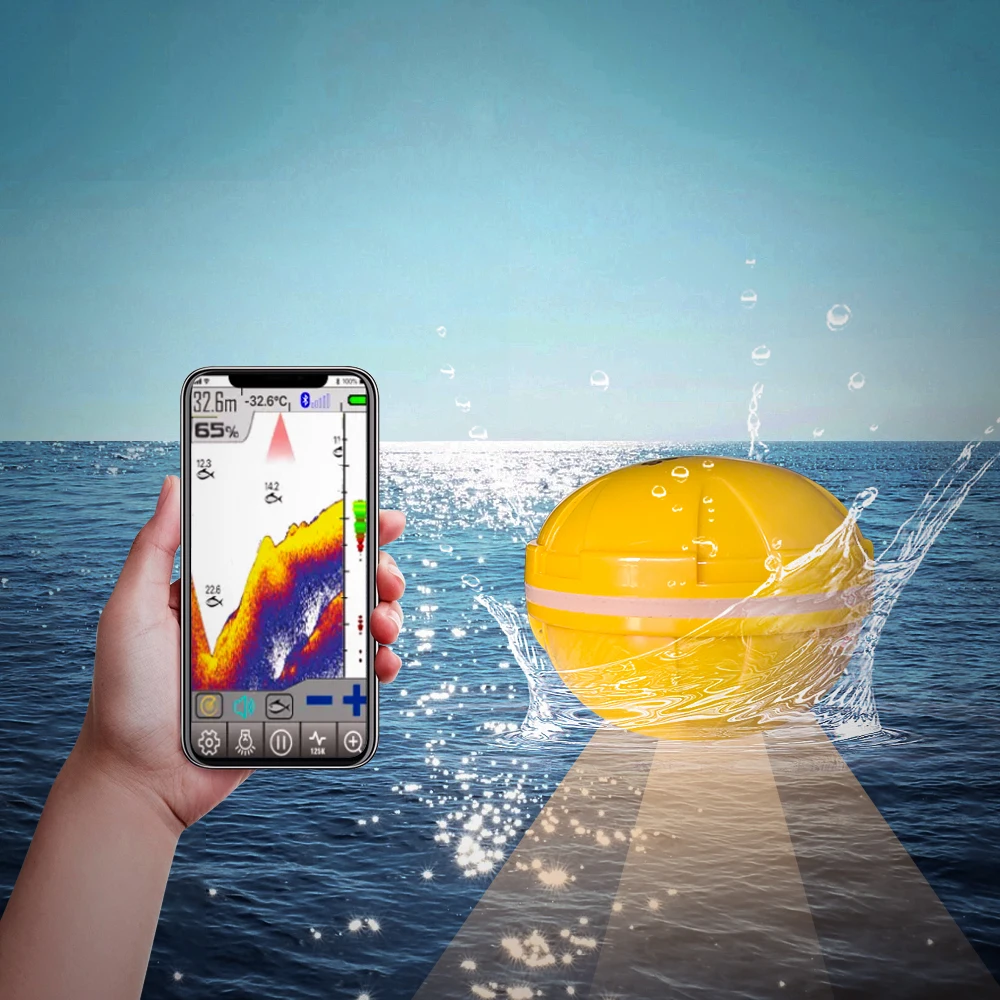 Portable 36M/118ft Depth Wireless Remote Fish Finder Sonar Sensor Sea Lake Fish Detector Echo Sounder Pesca Tackle