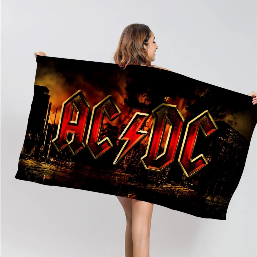 A-ACDC Microfiber Blanket Quick Drying Beach Towels Oversized Printing Super Absorbent Pool Towel Blanket 4