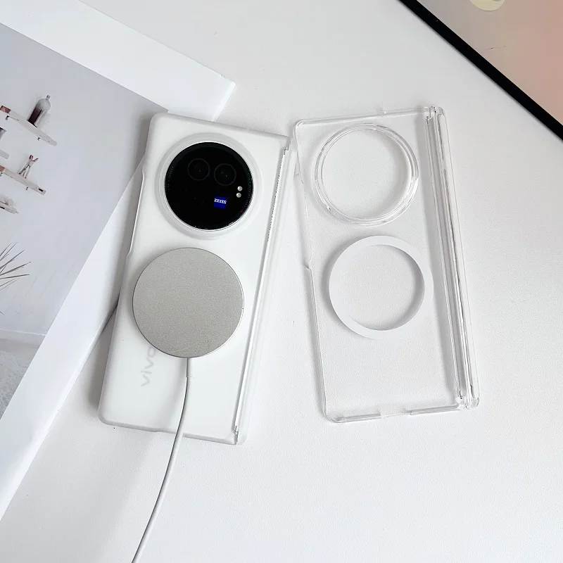 Transparent Magnetic Hinge Protection Case with Clear MagSafe Cover