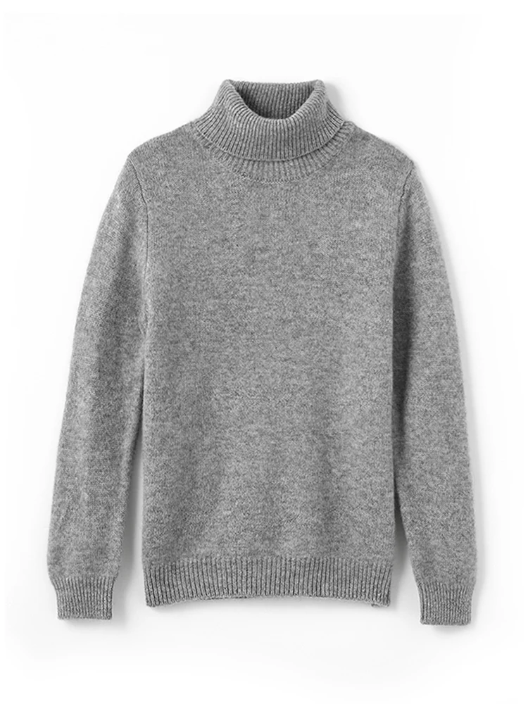 Children's Thick Pure Wool Turtleneck Pullover Boys Girls Kid 100% Australian Merino Heavy Sweater Teenager Tops Jumper Winter 3