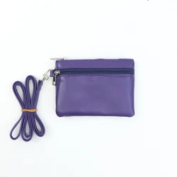 Personalized Leather Coin Purse Wallet - Versatile Unisex Gift (Purple)