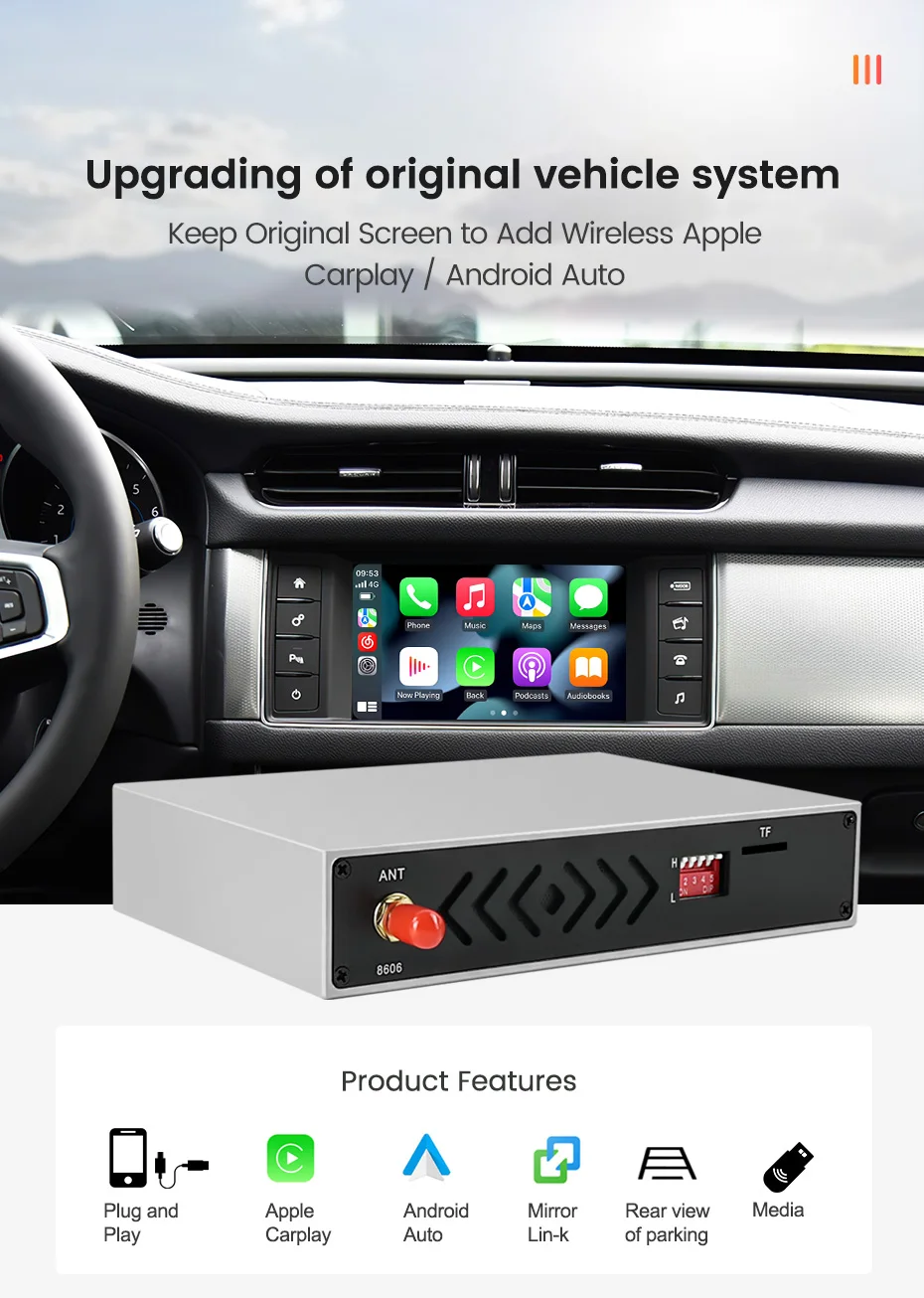 Jaguar and Land Rover CarPlay Decoder Box
