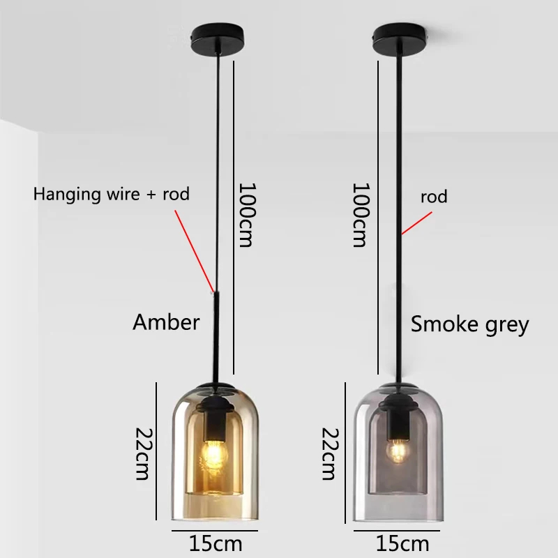 gebied Geladen Isoleren Black Glass Pendant Lights Single Head Simple Modern Living Room Bar  Pendant Lamp Nordic Retro Restaurant Hanging Lamp - Pendant Lights -  AliExpress