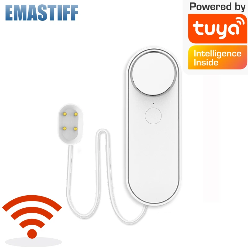 물 누출 센서 WIFI 누수 수준 소리 알람 감지기 보안 오버플로 보호 기능 Tuya 앱과 호환 홈 원격 제어