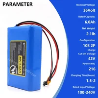 Batterie rechargeable 6,0 Ah pour scooter électrique/hoverboard/vélo électrique – bloc d'alimentation haute capacité 216 Wh 3
