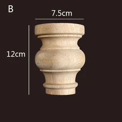 Solid Wood Round Table Legs for Furniture Replacement & Support (B 12cmX7.5cm)