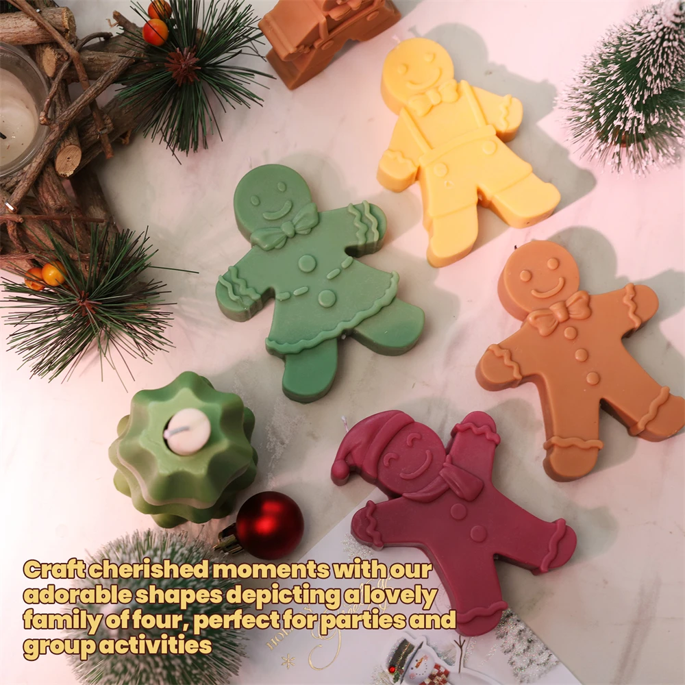 Christmas Elk Hat Gingerbread Man Candle Silicone Molds for Candle Making  Epoxy Resin Soap Cake Molds Home Decor Crafts Gifts - AliExpress