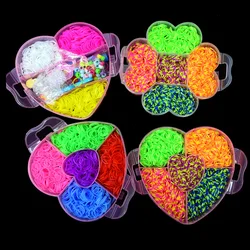 Kids Toys Bands Bracelet Handicraft Kit Rubber Bands Loom Bracelet  Make Kit Girl Gift Elastic Weave Bands Set 4500pcs Set