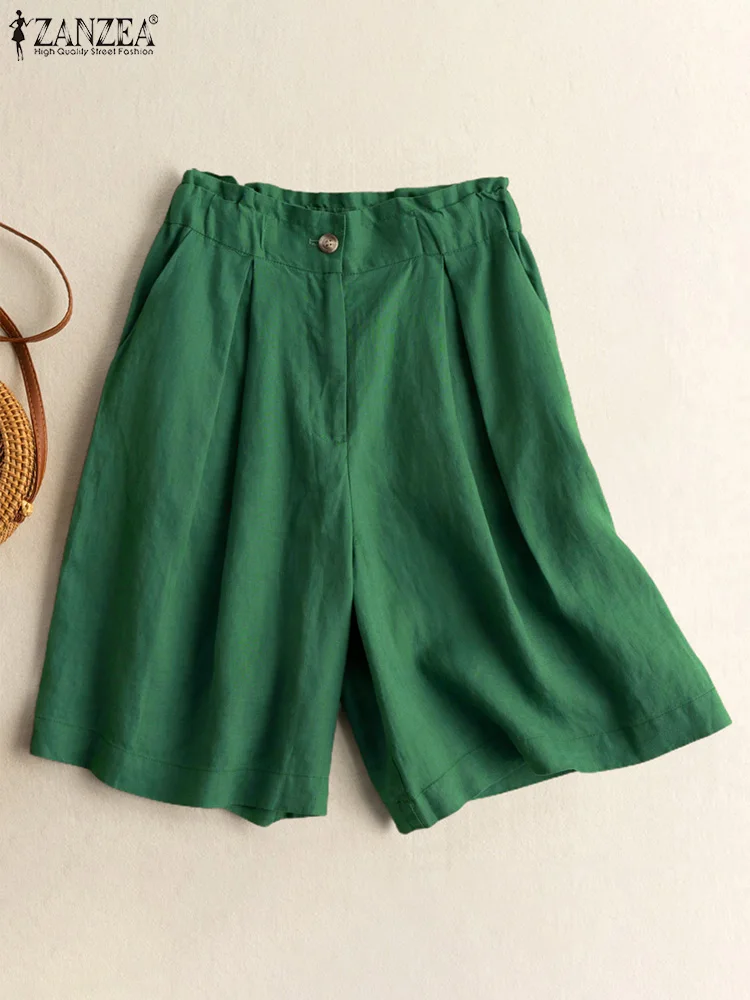 SummerHolidayOversizeShortsZANZEAWomenHighWaistSolidShorts