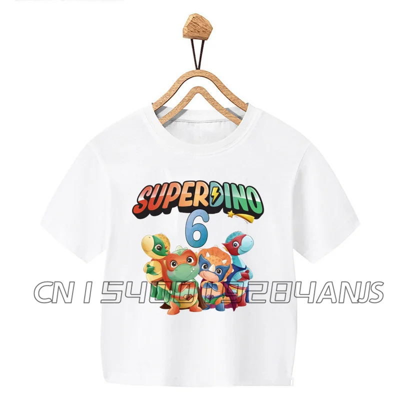 

Numéro 1 - 9 Super Dinosaure Nom Imprimé T - Shirt Mignon Pour Enfants Cadeau D'anniversaire Costume Personnalisé Nom Numérique