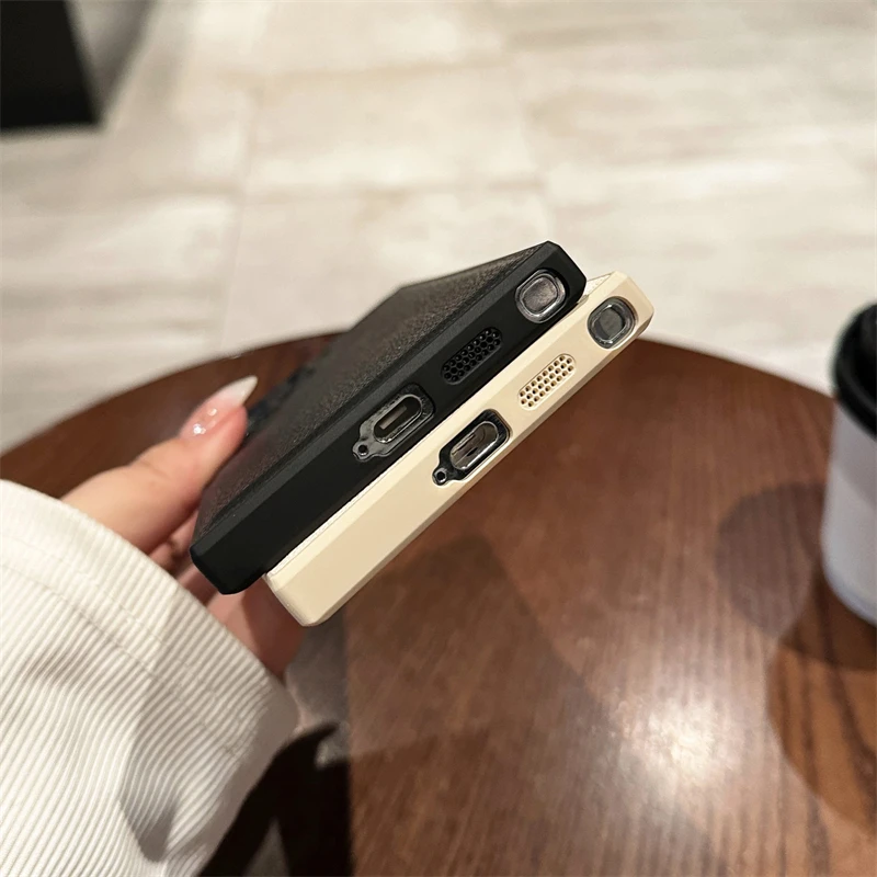 Luxury Leather Texture Matte Shockproof Soft Bumper Cover - Solid Color