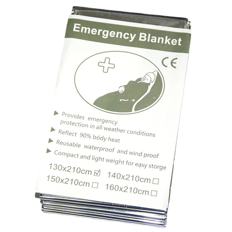VITCOCO 21*16cm Silver Multi Functional First-aid PET Insulation Blanket Survival Blanket Sunscreen Emergency