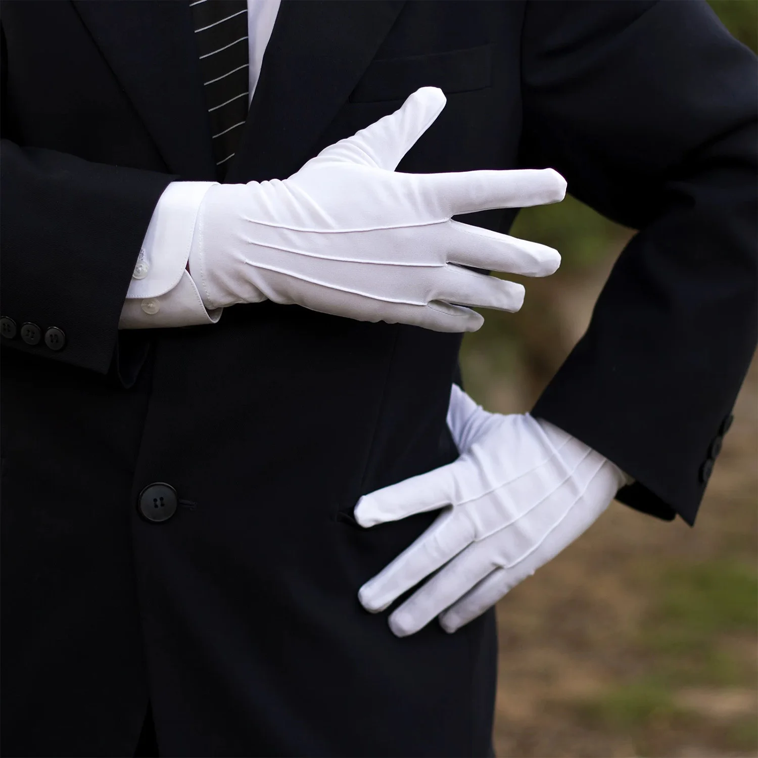 1-10pairs White Cotton Gloves for Women Men Waiters Drivers Jewelry Workers Mitten Full Finger Anti Slip Hand Protector Gloves - Image 4