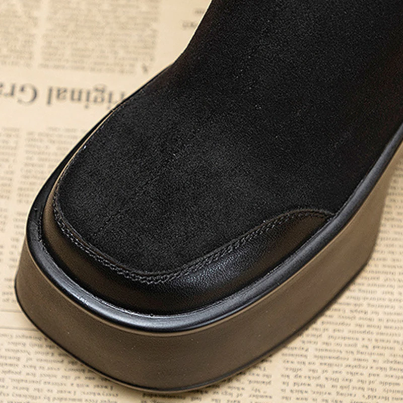 CICIYANG Fashion Knee Boots Women 2024 Autumn Winter New Chunky Heel Platform Inner Heightening Knight Boots Ladies High Boots