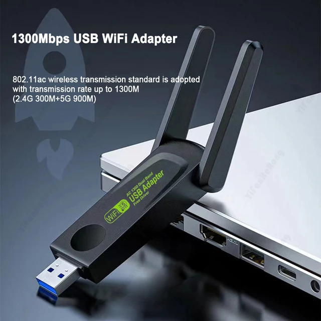 600Mbps Wireless USB WiFi Adapter Dongle Dual Band 2.4G/5GHz W/Antenna  802.11AC
