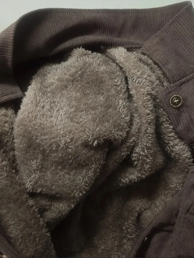 Plush Winter Add Velvet Corduroy 2 Piece Set Thicken Warm Women Casual Coat Conjuntos Trend Baggy Snow Wear Harem Pants Outfits - Image 6