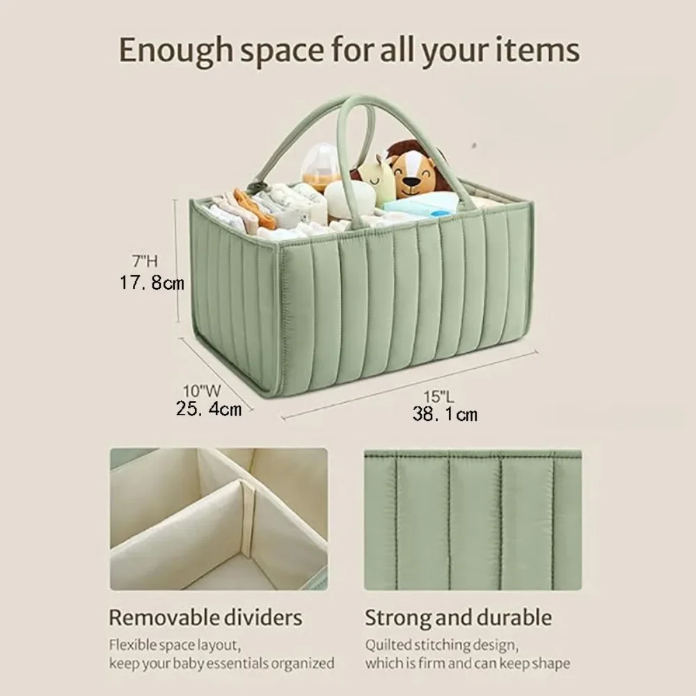Baby Diaper Caddy Basket Baby Diaper Caddy Organizer Storage Basket for Newborn Baby Shower List and Baby Must Haves Essentials 2