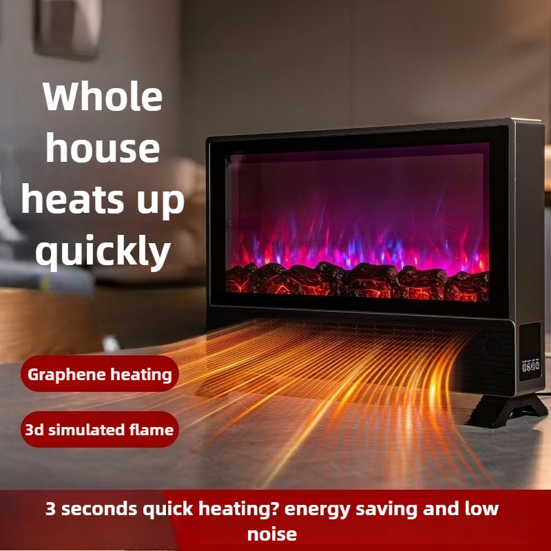 เตาผิงไฟฟ้า แบบยุโรป เตาจำลองเปลวไฟ 3 มิติ เตาประหยัดพลังงานกราฟีนสำหรับใช้ในบ้าน พร้อมระบบป้องกันความร้อนเกิน 1