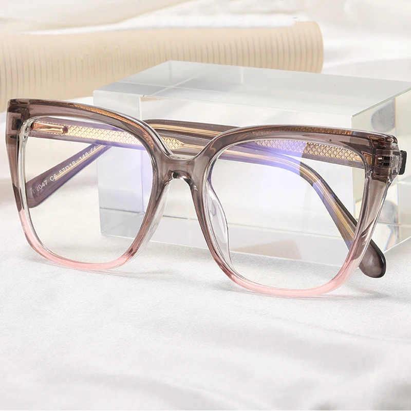 

Fashion Designer Trending Blue Light Blocking Retro Glasses Women's Tr90 Anti Radiation Eyeglasses Rectangle Transparent Eyewea