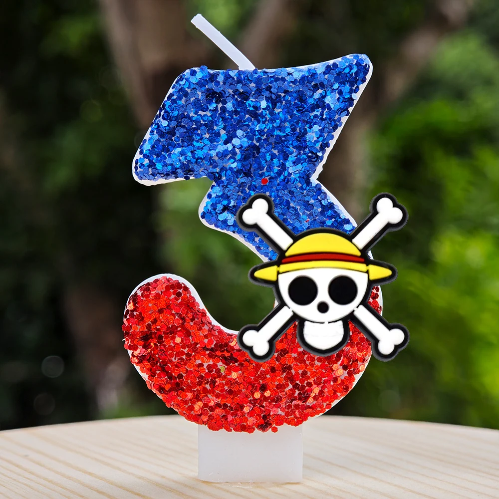 Beliebte One Piece Themen-Kerze Nummer 0-9 Luffy-Kerze Kuchendekoration Geburtstagsparty für Kinder Babyparty Spielzeug Geschenke – Detail 5