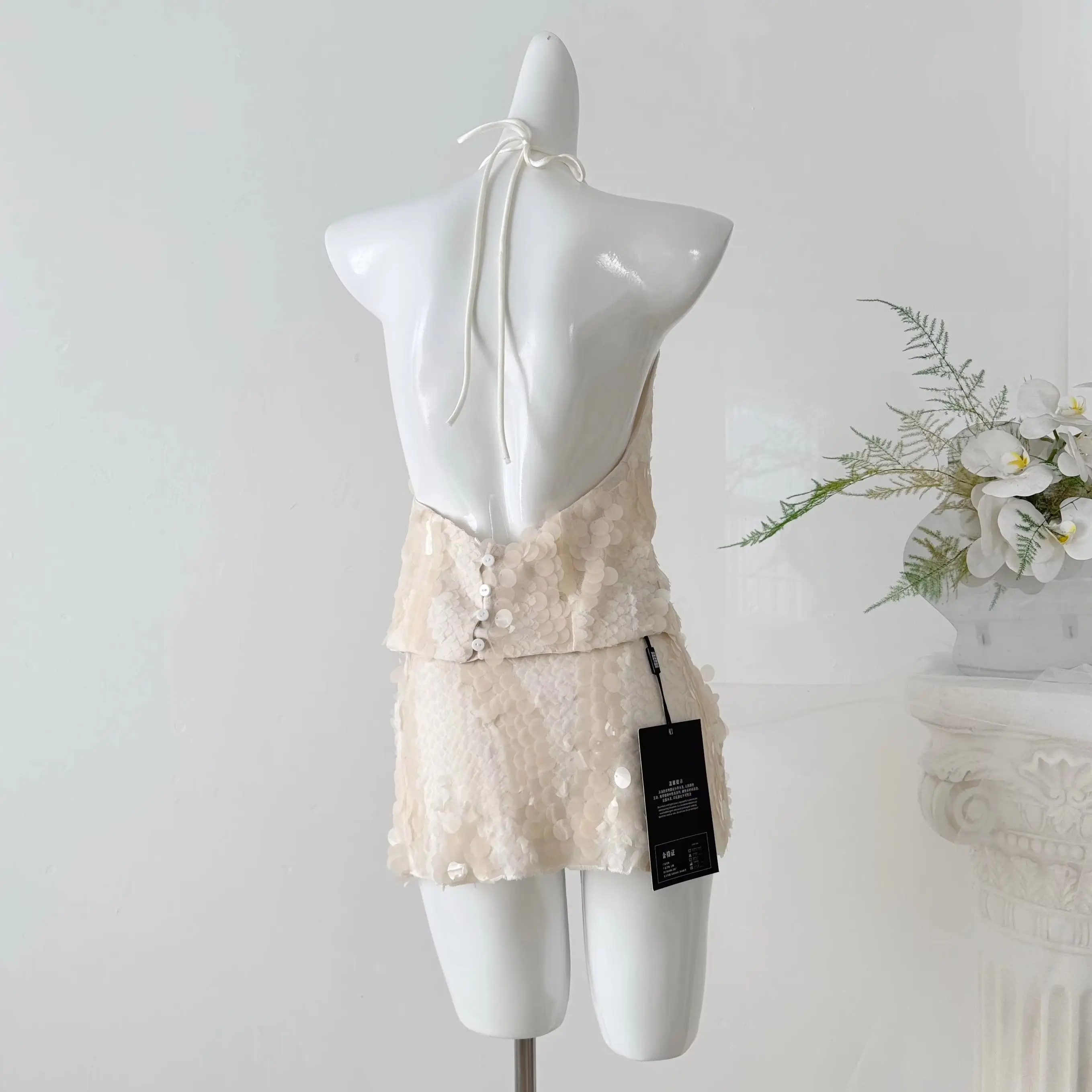 Elowen Sequin Halter Mini Set