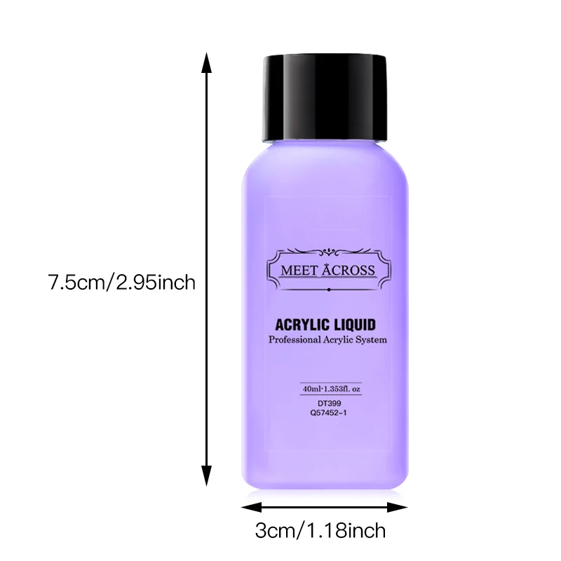MEET ACROSS 40ml Acrylic Liquid For Acrylic Powder Dust Nails Monomer Crystal Nail Art Nail Extension Carving Manicure Tool 6