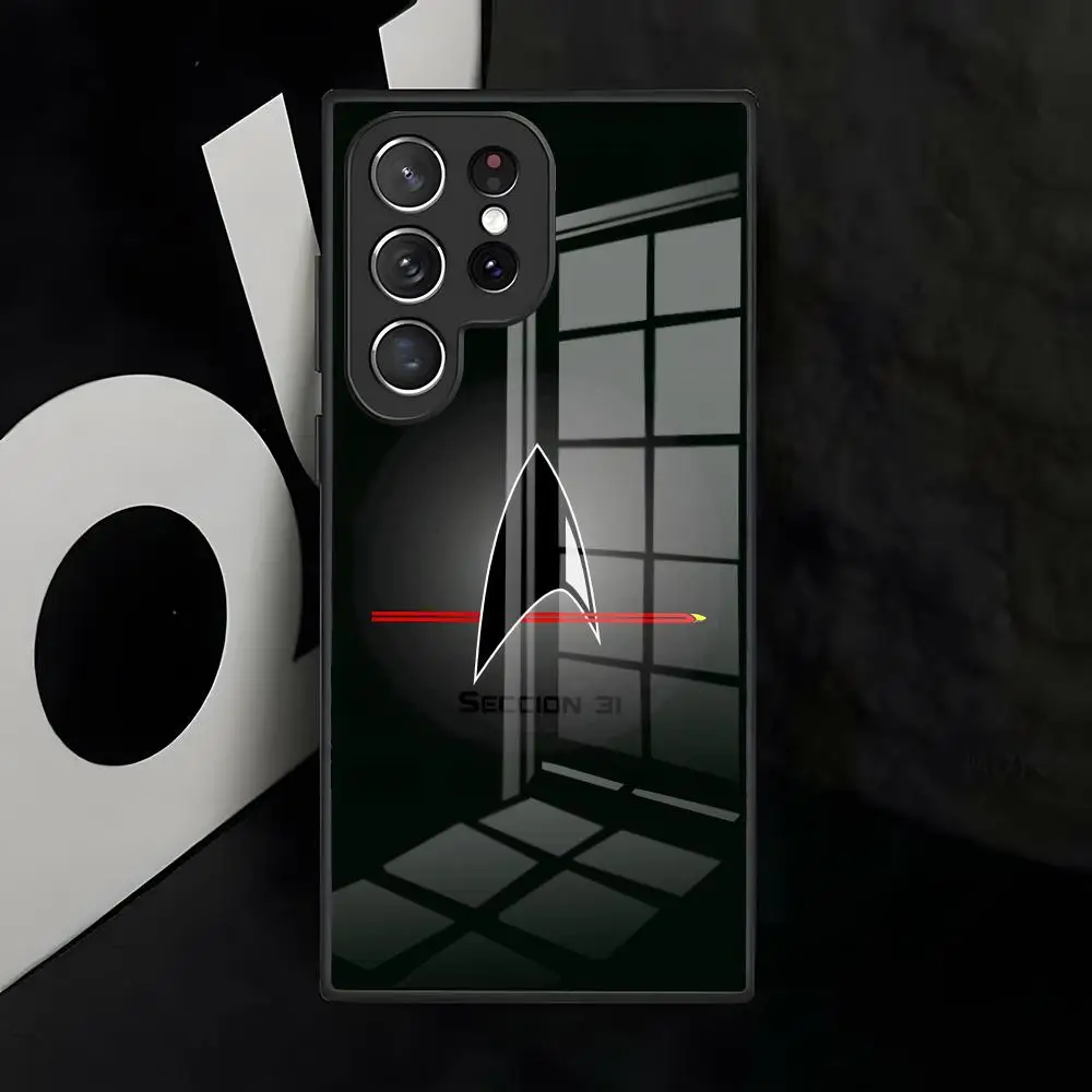 Star Trek Ships Black Glass Phone Case