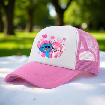 Gorra de béisbol de punto para niños y niñas, protección ajustable, sombrero de sol de malla con estampado de hip-hop informal unisex, sombrero clásico de algodón con visera 1