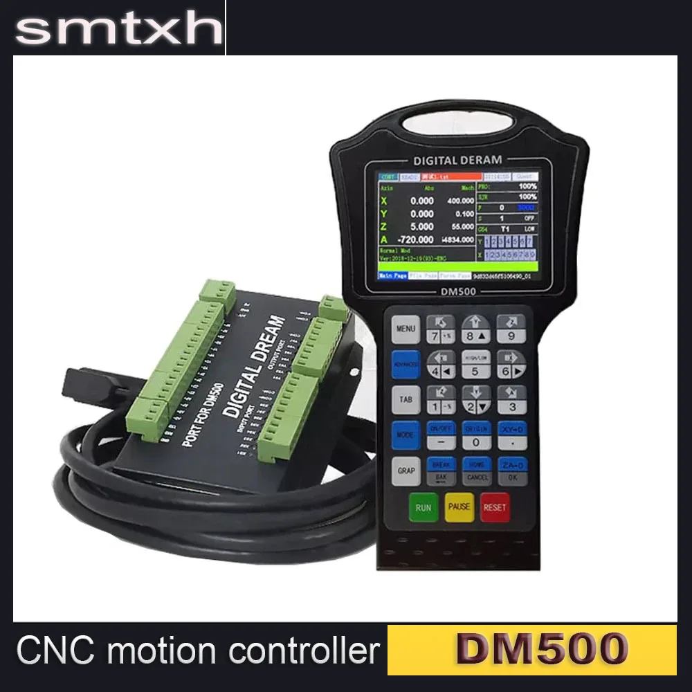 

Контроллер движения DM500, 3/4 осей, дистанционная ручка, G-код, 500 кГц, импульсный U-диск, считывание, шаговый двигатель, гравировка с ЧПУ