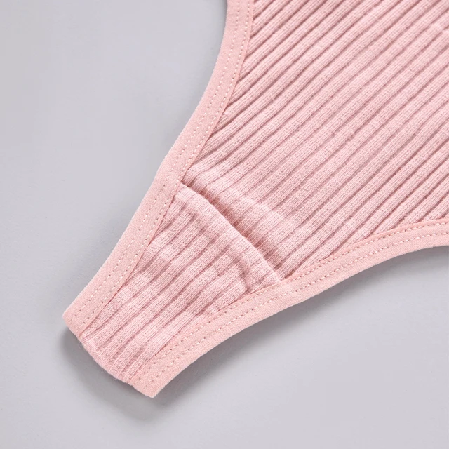 3PCS Cotton Antibacterial Women's Panties Solid Color G-string Quick Drying Soft Women's Underwear Sexy Breathable Girl's Panty 4