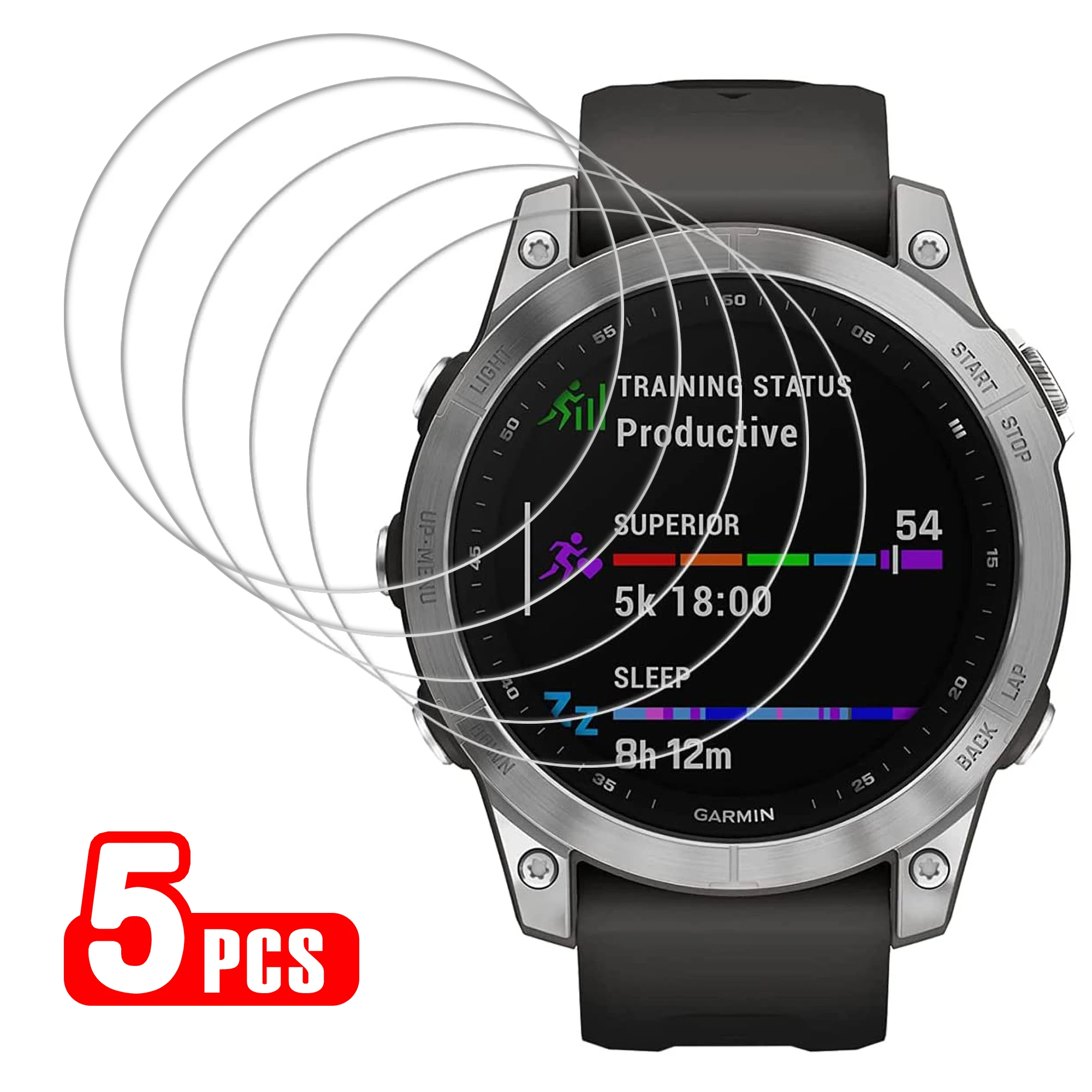 5Pcs 9H Premium Tempered Glass For Garmin Fenix 7 7X 7S 6 6X 6S Pro 5 5s Smart Watch Clear HD Screen Protector Film Accessoriess