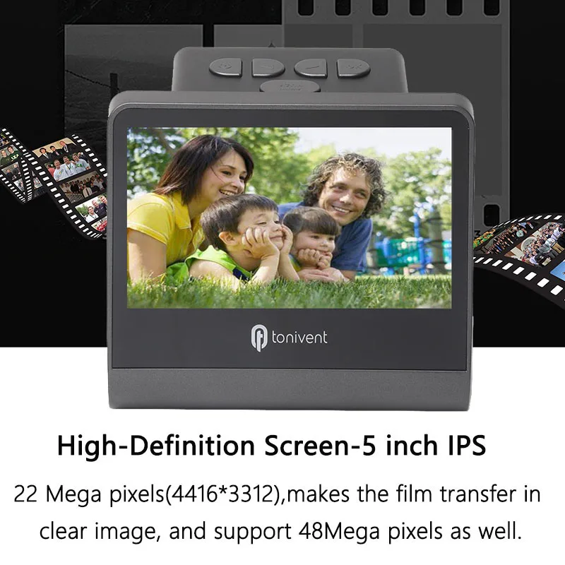 휴대용 네거티브 필름 스캐너, LCD 화면 사진 디지털 이미지 뷰어, 16GB 메모리 내장, 슬라이드 컨버터, 7 인치, 110mm, 135mm